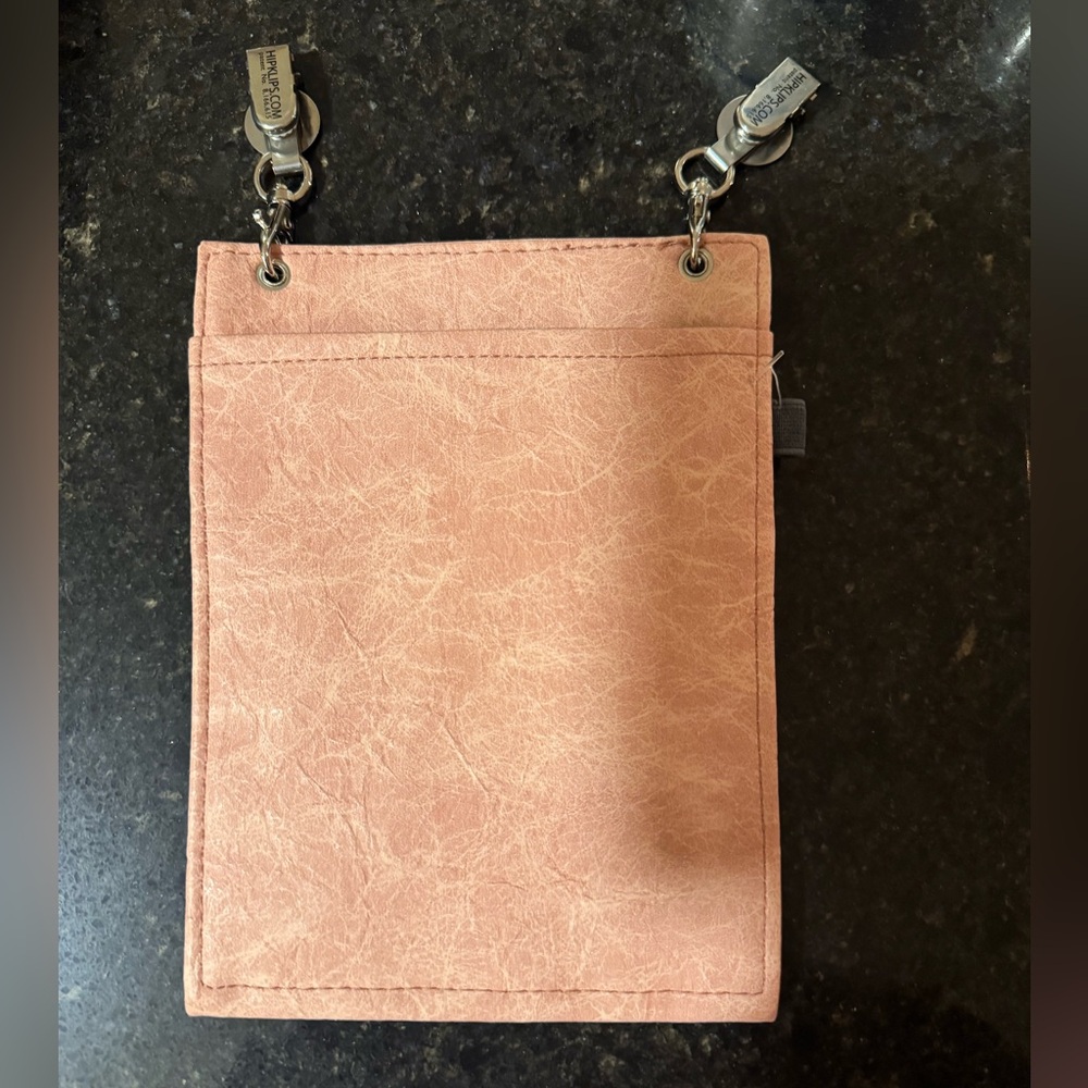 Blush Pink Faux Leather Crossbody Pouch
